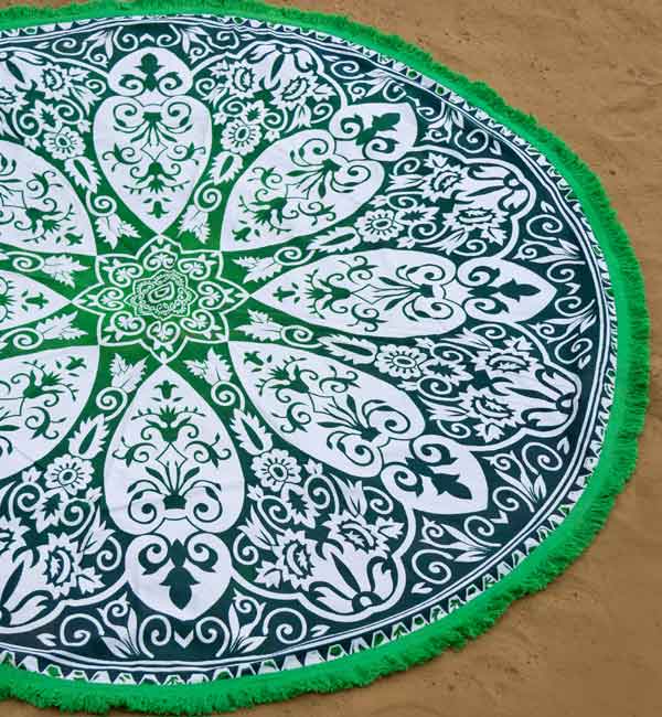 Maya Round Tapestry green 52"