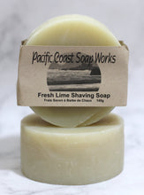 Load image into Gallery viewer, lime  shave soap bar. shave bar. shaving soap. natural shaving soap. handmade soap vancouver. natural soap companies.
