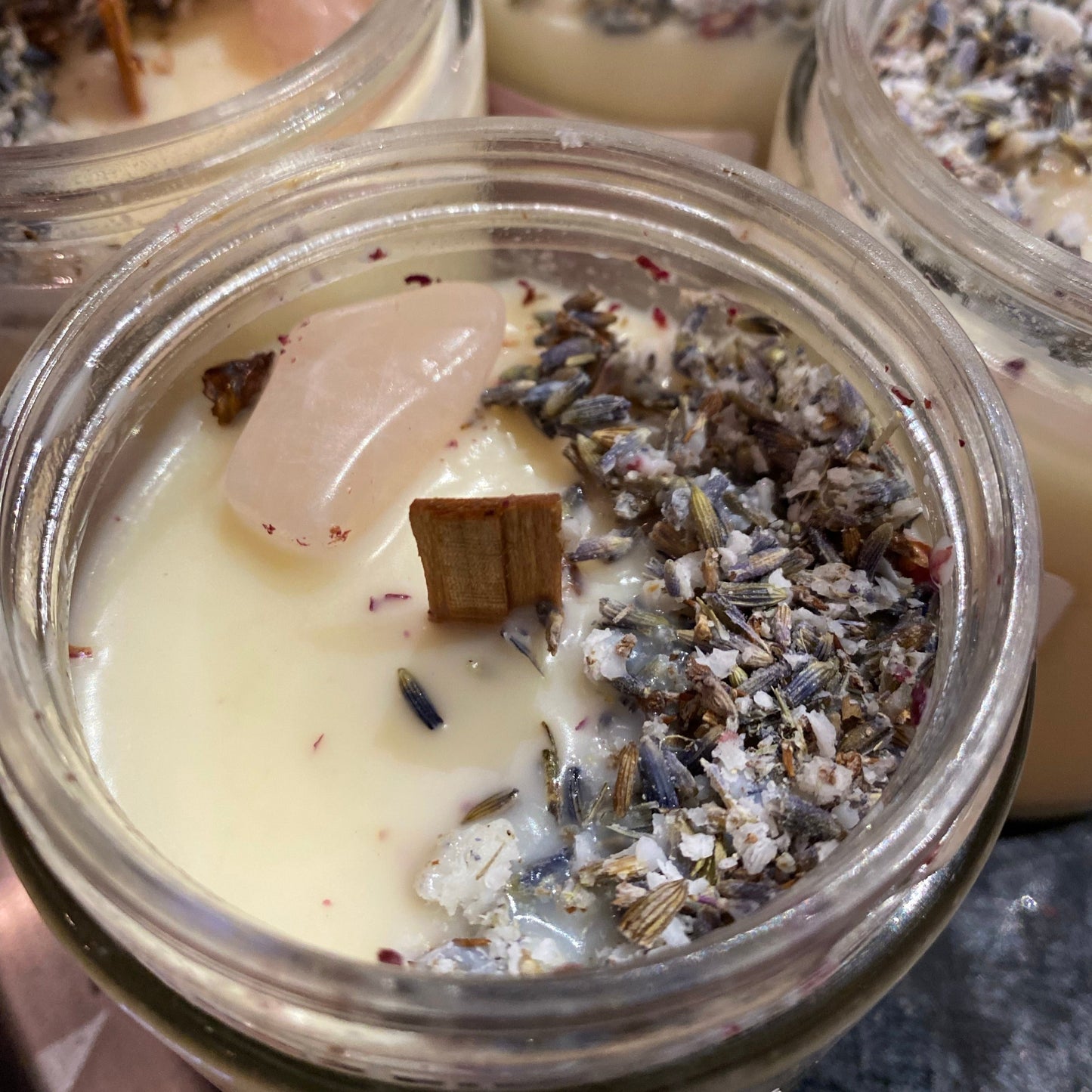 coconut soy wax candles, chakra, balance, rose quartz