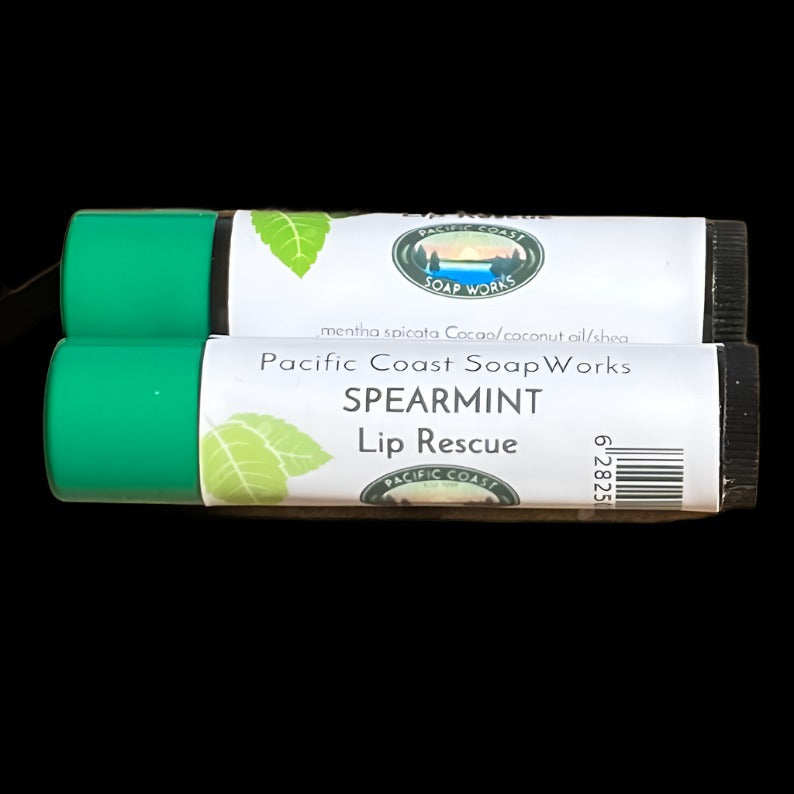 All natural lip balm. Spearmint lip balm. Spearmint essential oils