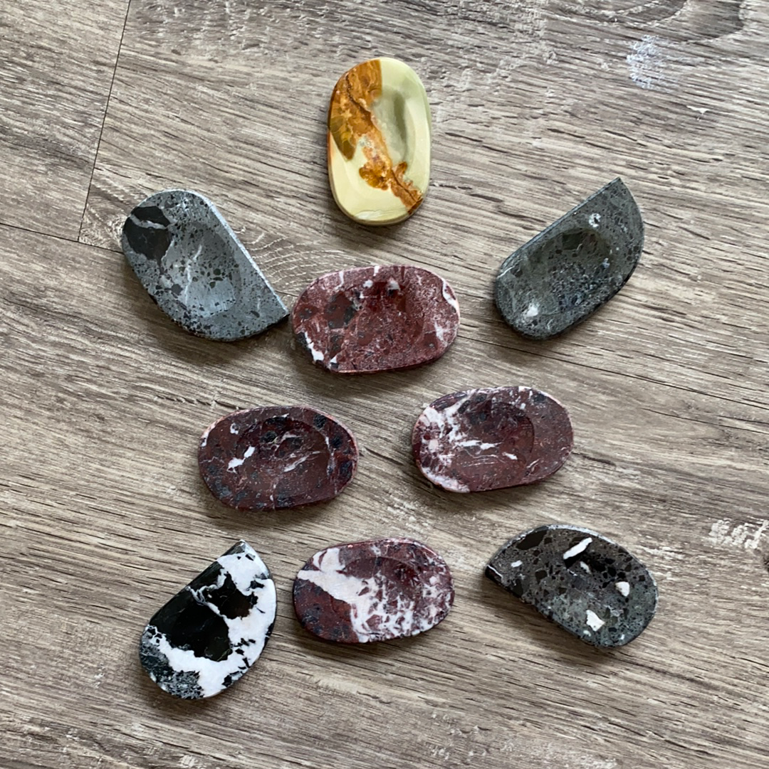 marble and onyx worry stones