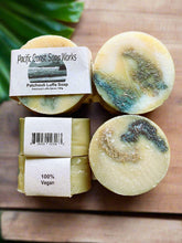 Load image into Gallery viewer, patchouli luffa soap bar, scrub, natural 
