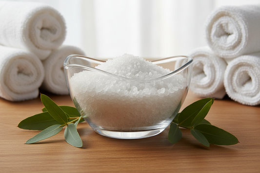 epsom salt in a glass bowl 