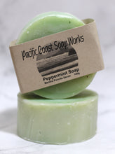 Load image into Gallery viewer, peppermint soap. dr bronner&#39;s peppermint soap. soap works. handmade soap canada. bc soap companies. vancouver soap company.
