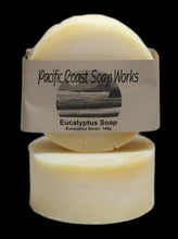 Load image into Gallery viewer, eucalyptus soap bar. handcrafted soap. handmade soap vancouver. soap works
