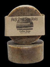 Load image into Gallery viewer, all natural coffee soap bar. soap with caffeine. vancouver soap company. handcrafted soap
