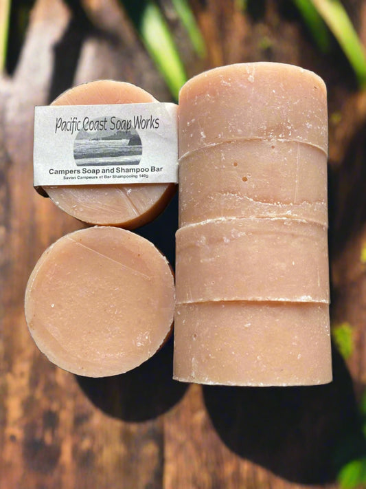 campers shampoo body bar. mosquito safe. water way safe. 