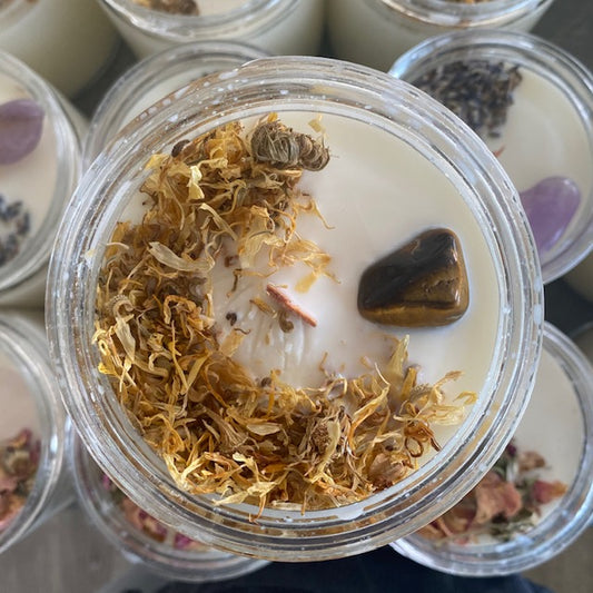 solar chakra candle, golden tiger eye