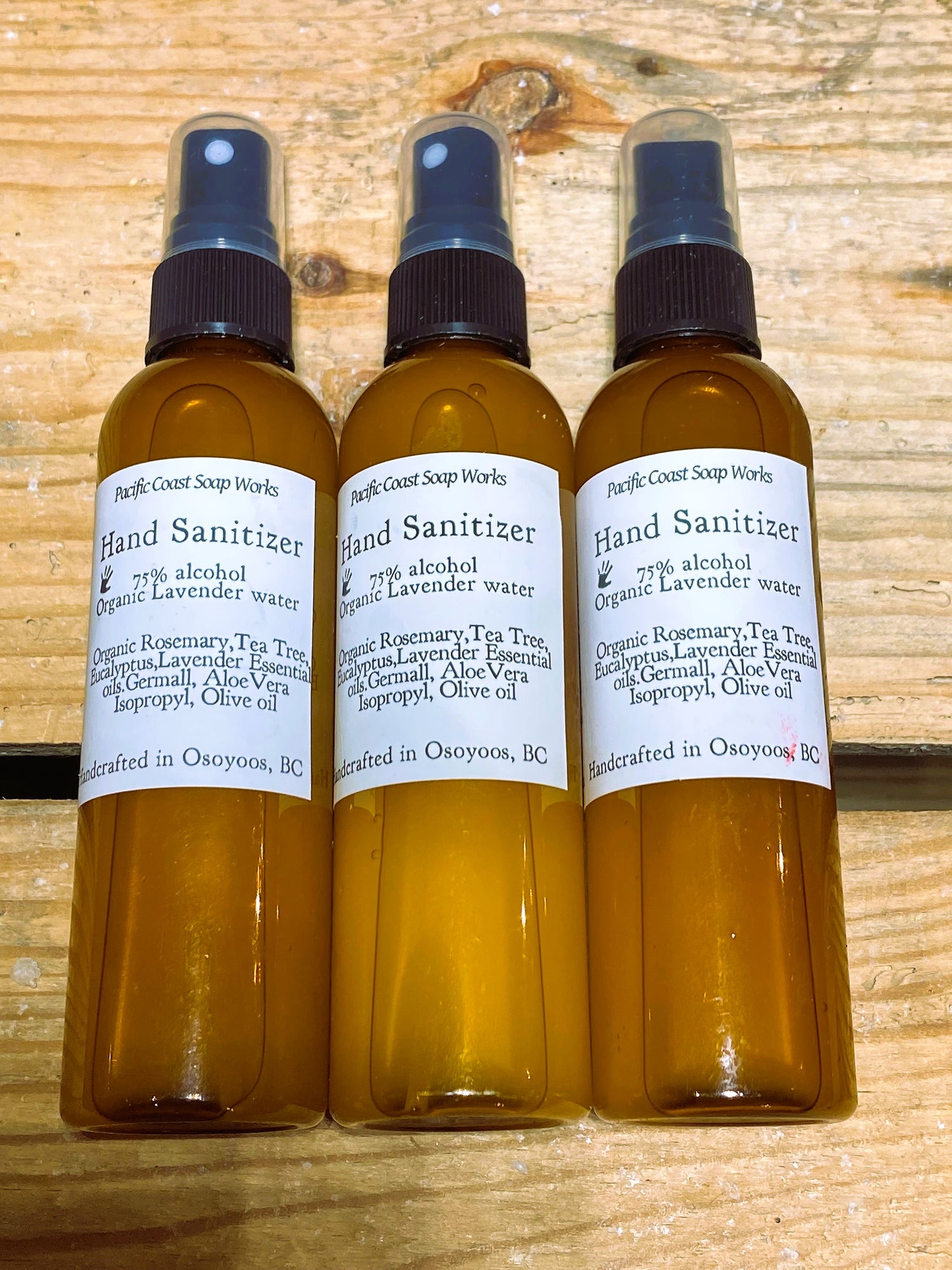 natural hand sanitizer, bc, canada, lavender, rosemary, teatree, alcohol