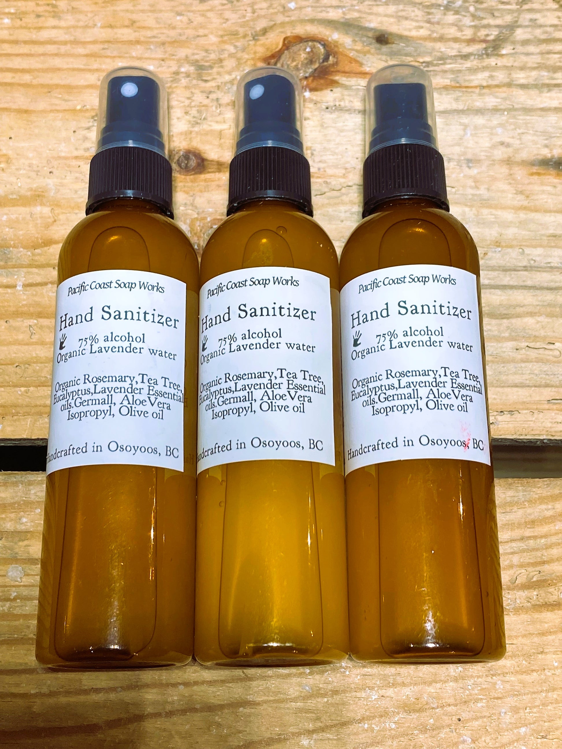 natural hand sanitizer, bc, canada, lavender, rosemary, teatree, alcohol