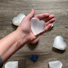 Load image into Gallery viewer, selenite heart crystal 3&quot; healing crystal
