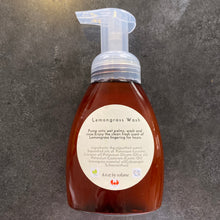 Load image into Gallery viewer, faoming wash lemongrass  soap liquid brown bottle. liquid soap

