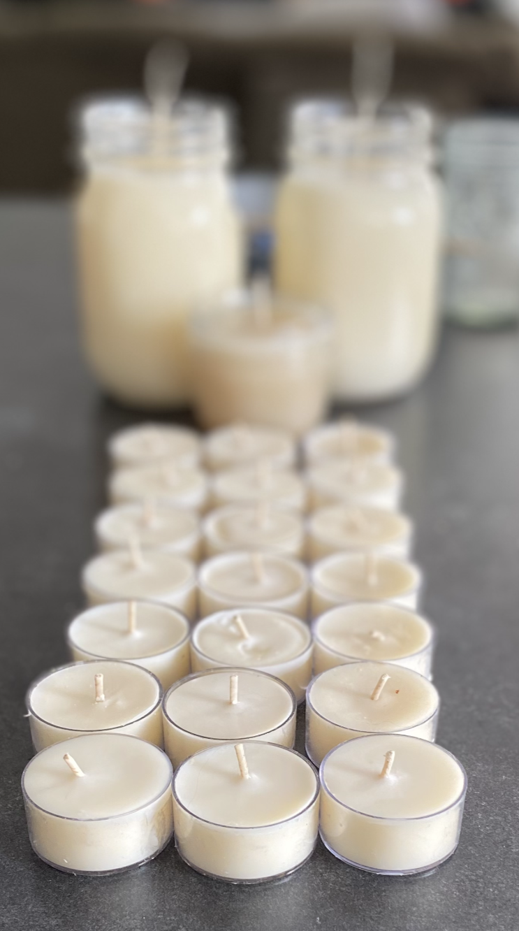 soybean and coconut tealight candles