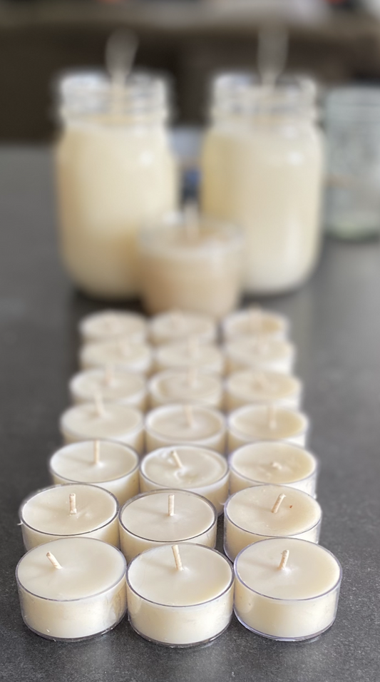 soybean and coconut tealight candles