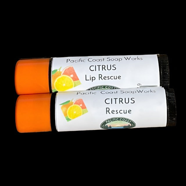 All natural citrus lip balm. Orange, pink grapefruit, lime, lemon essential oils