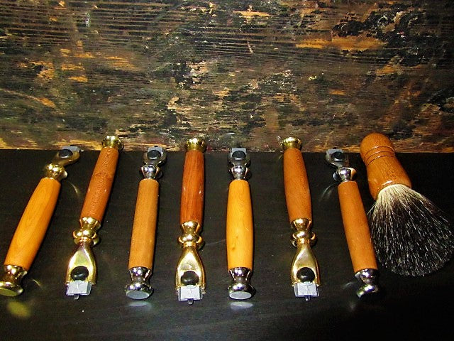 wood turned razor fits mach 3 phillips gillette venus
