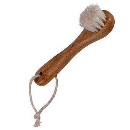 wool face brush eco friendly bamboo handle
